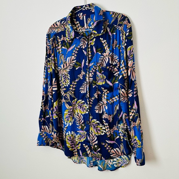 Free people under the palms button down blouse floral boho - Picture 5 of 8